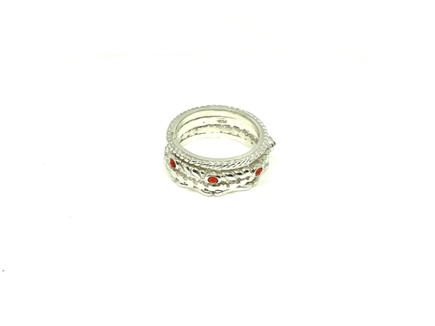 Kits de 4 Anillos de Plata 925 con Cristal Swarovski