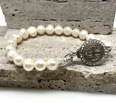 Pulsera de Plata 925 con Perla san Benito