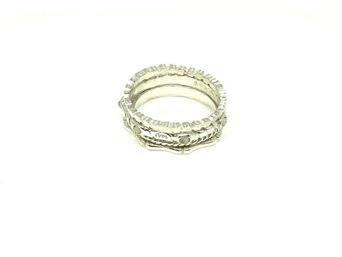 Kits de 4 Anillos de Plata 925 con Cristal Swarovski