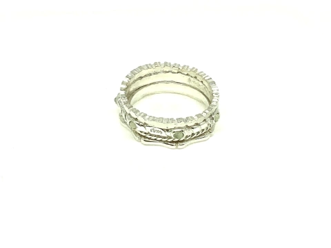 Kits de 4 Anillos de Plata 925 con Cristal Swarovski