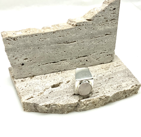 Anillo de Plata 925 con Piedra Quarzo Rosa *328