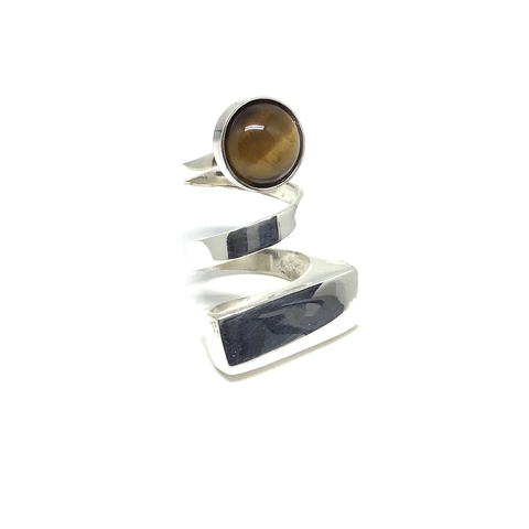 Anillo de Plata 925 con Piedra Ojo de Tigre