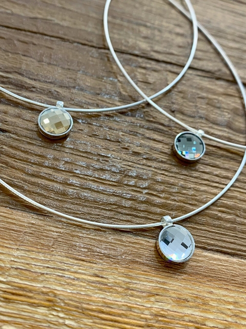 Conjunto Collar Plata 925 y Dije Cristal Swarovski *177
