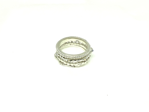 Kits de 4 Anillos de Plata 925 con Cristal Swarovski