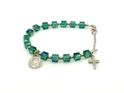 Pulsera de Plata 925 con Medalla y Cruz