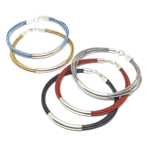 Pulsera Plata 925 y Cuero