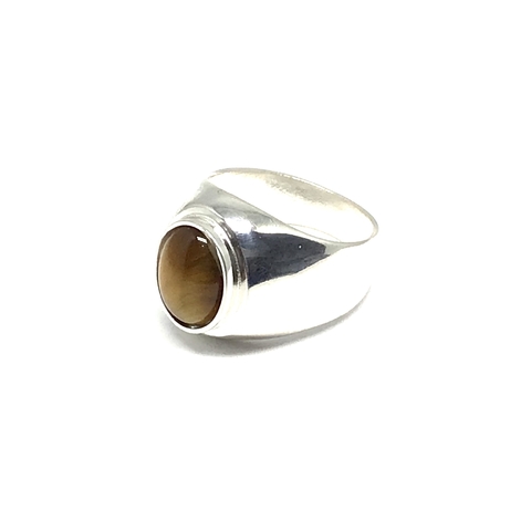 Anillo de Plata 925 con Piedra Ojo de Tigre