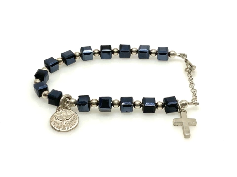 Pulsera de Plata 925 con Medalla y Cruz