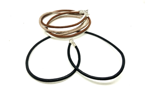 Collar de Cuero con Toma de Plata 925 *169