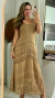 Vestido Tricot Glória Midi Bege - comprar online