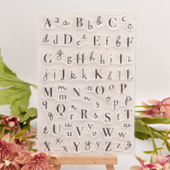 PLANCHA SELLOS DE SILICONA ABECEDARIO LETRAS MAYUSCULAS Y MINUSCULAS - DOCTOR GLITTER