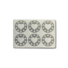 MOLDE SILICONA 6 CÍRCULO CORAZÓN REPOSTERÍA - PLANO