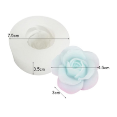 MOLDE SILICONA FLOR ROSA CON PETALOS REDONDEADOS - comprar online