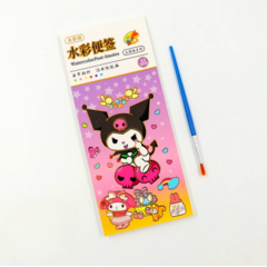 LIBRETA PARA PINTAR ACUARELAS PERSONAJES KUROMI MY MELODY CINNAMON - tienda online