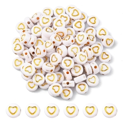 CUENTAS CORAZON PLANO Y REDONDO DORADO X 15G X 100 UNI