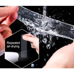 CINTA ADHESIVA DE SILICONA TRANSPARENTE X 1M DOBLE FAZ