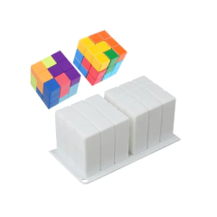 MOLDE SILICONA SET VELA CUBO RUBIK X 2