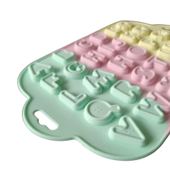 MOLDE SILICONA PLANCHA ABECEDARIO COOKIE GALLETITA BOTON - tienda online