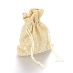 BOLSAS CON CORDON YUTE ARPILLERA CREMA 12 X 9 CM x 10 uni