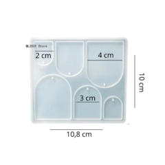 MOLDE SILICONA 6 DIJES LLAVEROS ARCOS MIX TAMAÑOS - comprar online