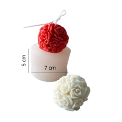 MOLDE SILICONA ESFERA ROSAS ABIERTAS 7 X 5 CM - comprar online