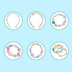 KIT PARA ARMAR JOYERIA INFANTIL MULTICOLOR TIJERA VINCHA - comprar online