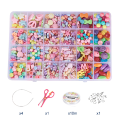 KIT PARA ARMAR JOYERIA INFANTIL MULTICOLOR TIJERA VINCHA en internet