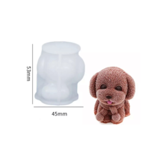 MOLDE SILICONA PERRO CON BUFANDA MINI 3D - comprar online