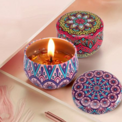 Imagen de VELA AROMATICA LATA DECORATIVA MANDALA