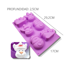 MOLDE SILICONA 6 PERSONAJES NAVIDAD - MODELO 1 - comprar online