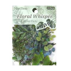 STICKER ADHESIVO FLORES Y HOJAS MODELOS VARIOS FLORAL WHISPER 45 UNID