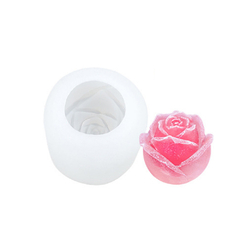 MOLDE SILICONA ROSA REDONDA 3D 4,8 X 4 CM - comprar online