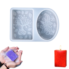 MOLDE DOBLE OVALO Y RECTANGULO TEXTURADO JABON