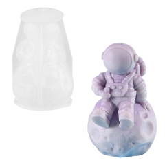 MOLDE SILICONA VELA LAMPARA ASTRONAUTA LUNA 3D - comprar online