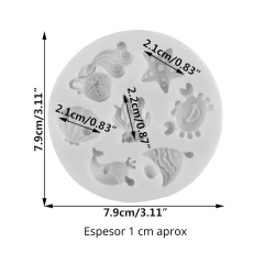 MOLDE SILICONA 7 MINI FIGURAS MARINAS ALGAS PEZ ESTRELLA - comprar online