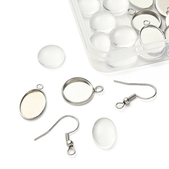 KIT ARMAR AROS PARA RELLENAR RESINA ANZUELOS CIRCULO Y OVALO X 40 UNI - DOCTOR GLITTER