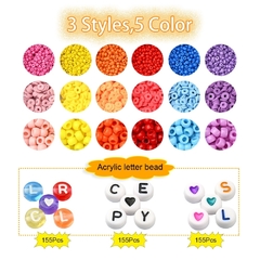 KIT CUENTAS MOSTACILLA FIMO LETRAS MULTICOLOR P PULSERAS 3000 U APROX en internet