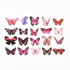 STICKER ADHESIVO MARIPOSAS COLORES TONOS ROSAS NARANJAS 40 UNI