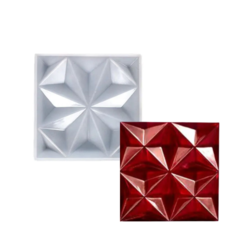 MOLDE SILICONA POSAVASOS CUADRADO 8.5 X 8.5 DIAMANTE