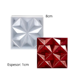 MOLDE SILICONA POSAVASOS CUADRADO 8.5 X 8.5 DIAMANTE - comprar online