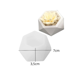 MOLDE SILICONA MACETA PORTAVELAS HEXAGONAL - comprar online