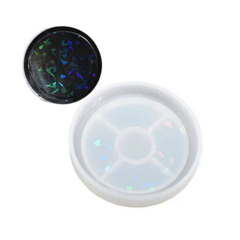 MOLDE SILICONA POSAVASOS CIRCULAR HOLOGRÁFICO 11,5CM