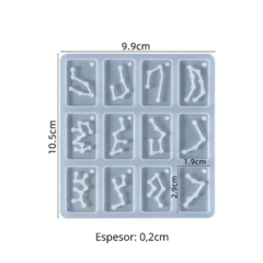 MOLDE SILICONA DIJES RECTANGULO SIGNOS ZODIACO - comprar online