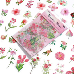 STICKERS FLORES SECAS PARA RESINA 100U. - ROSA