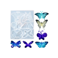 MOLDE SILICONA 6 MARIPOSAS PARA RESINA