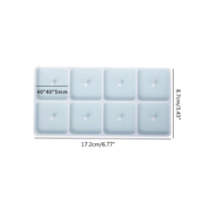 MOLDE SILICONA 8 CUADRADOS CON AGUJERO VELAS - comprar online