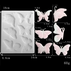 MOLDE SILICONA 6 MARIPOSAS - MODELO 2 - comprar online