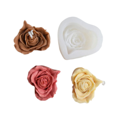 MOLDE SILICONA VELA CORAZÓN CON PETALOS
