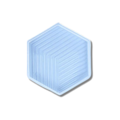 MOLDE SILICONA POSAVASOS HEXAGONAL TEXTURADO RAYAS