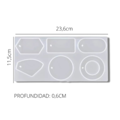 MOLDE PLANCHA SILICONA 6 LLAVEROS FORMAS VARIAS - comprar online